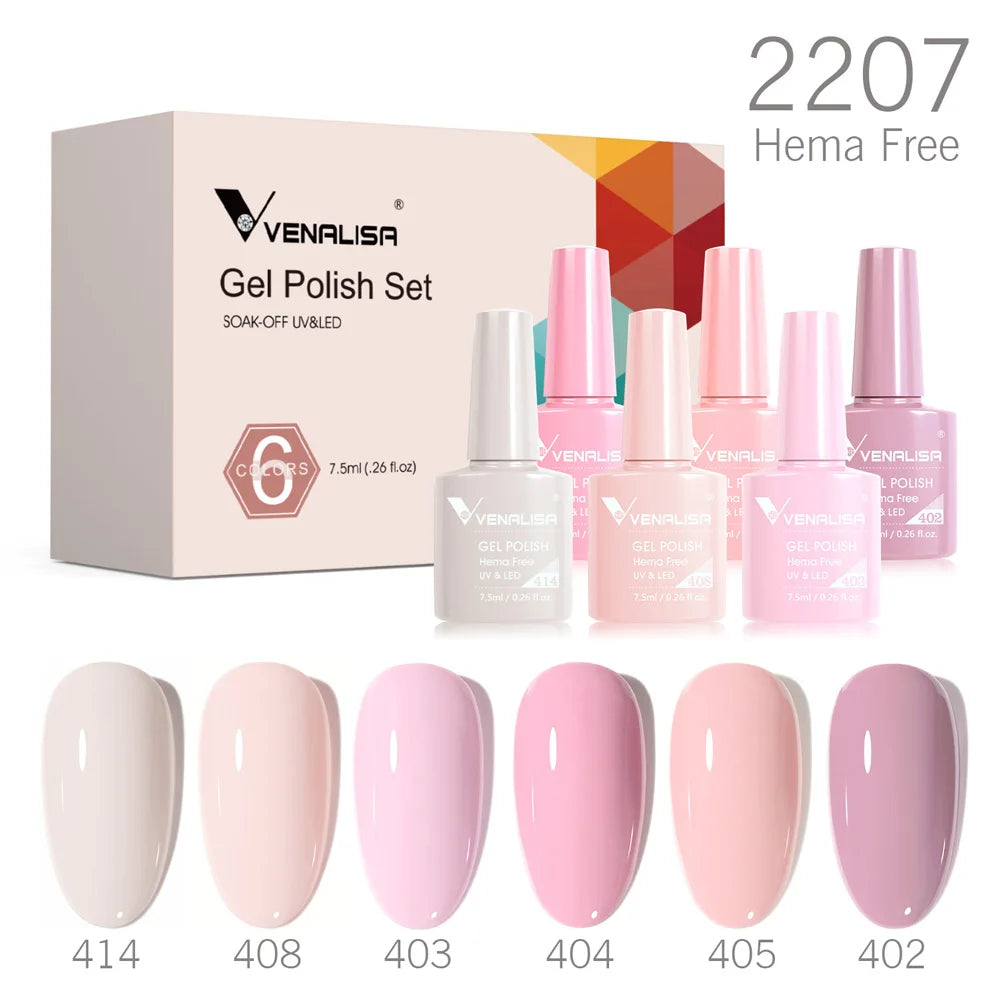 6pcs/kit VENALISA Collection de couleurs de Noël Ongles d’hiver