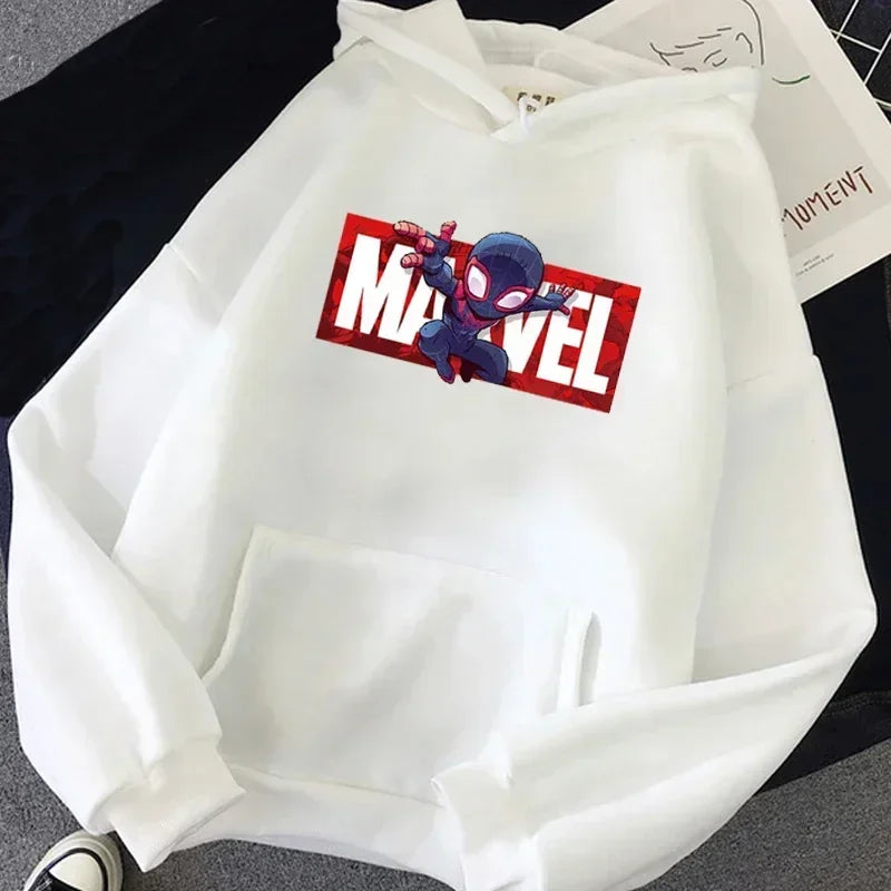 Daily Marvel Printed Men Hoodies Cartoon Hipster Spiderman Creative Fashion Graphic Trendy Autumn Winter Male Sweatshirts