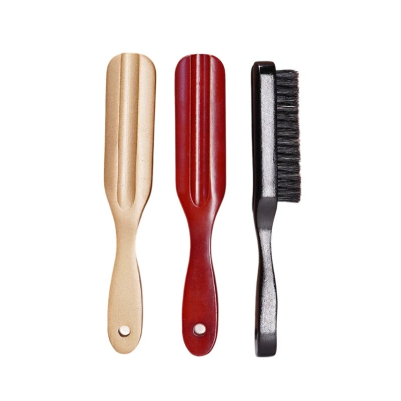 Brosse de coiffeur à poils de sanglier pour le coiffage et le nettoyage Rendre les cheveux et la barbe brillants