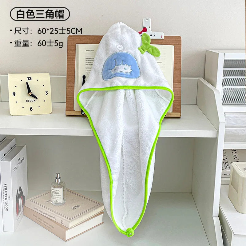 Dry Hair Hat Children Coral Velvet Cartoon Shower Cap Rabbit Ear Dry Hair Hat Wholesale Adult Female Dry Hair Towel