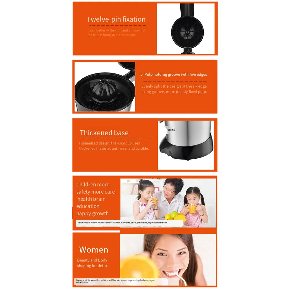 110V 220V Electric Juicer Portable Blender Stainless Steel Hand Press Squeezer 400ML Fruit Mixer Machine Kitchen Juice Maker 믹서기