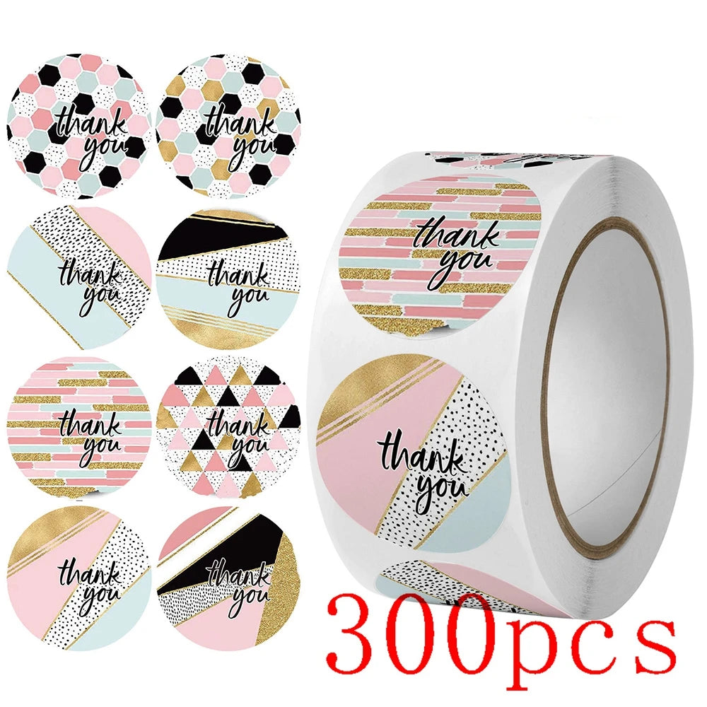 100-500pcs Thank You Sticker Holiday Decor Sticker Wedding Party Gift Sticker Birthday Gift Box Sticker Baking Labels