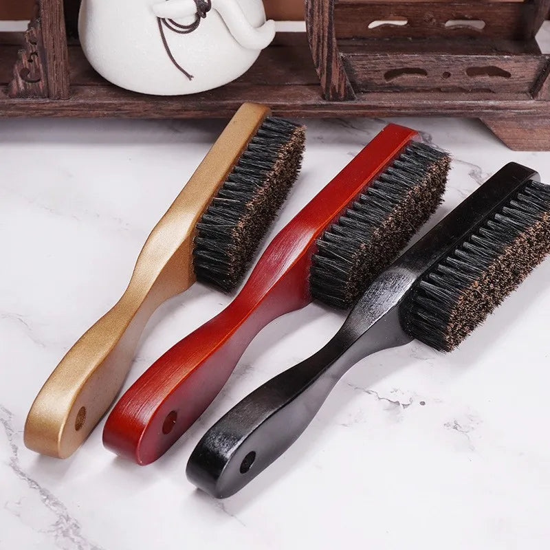 Brosse de coiffeur à poils de sanglier pour le coiffage et le nettoyage Rendre les cheveux et la barbe brillants