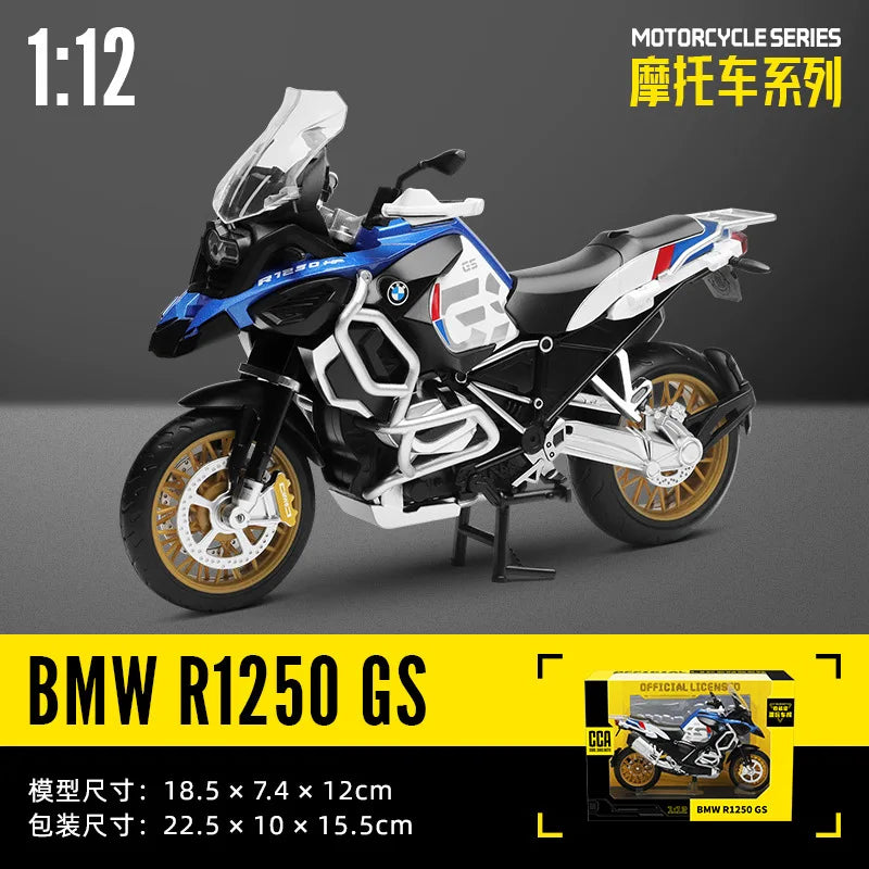 MSZ CCA 1:12 BMW R1250RT with base alloy die-cast car motorcycle model, toy gift giving, die-cast static motorcycle model