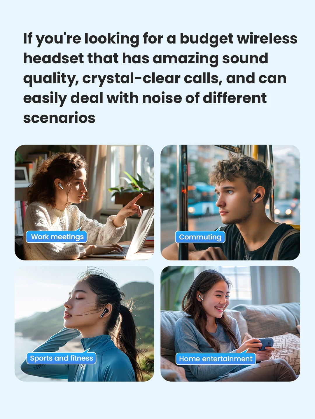 HAYLOU Mori Pro Bluetooth 5.4 Earphones -43dB ANC Active Noise Cancellation Earbuds 6 Mic Wireless Headphones 35H Battery Life