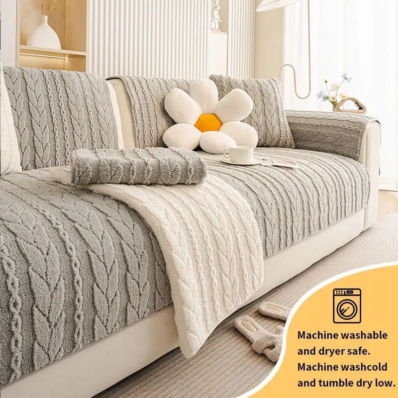 1PC-Autumn and Winter Plush Thickened 2025 New Sofa Mat Comfortable Cotton Fleece Anti slip Sofa Mat