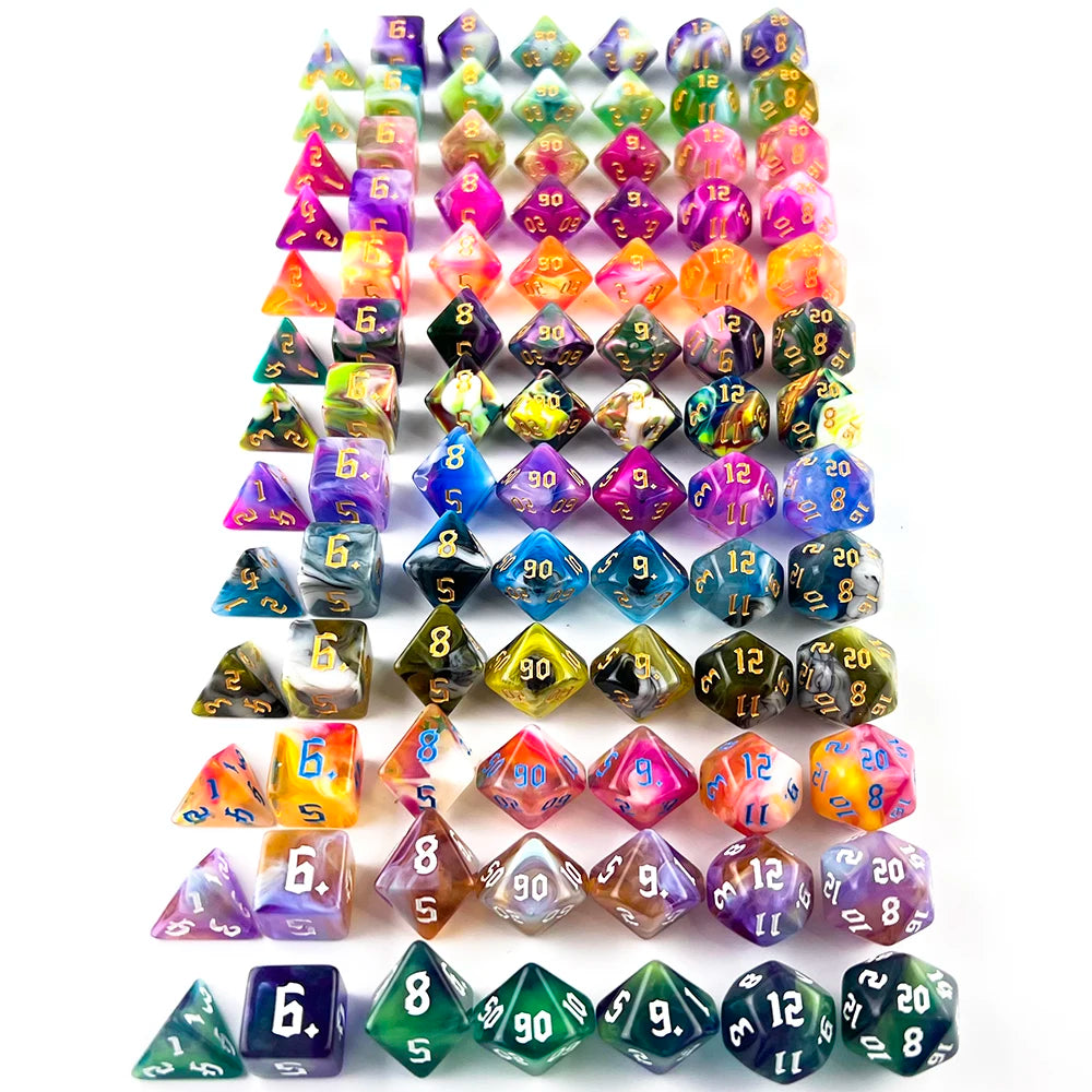 Polyhedral Multi-Color Game Dice 7pcs/set for DNDGame Dungeon Dragons Table Board Roll Playing Games