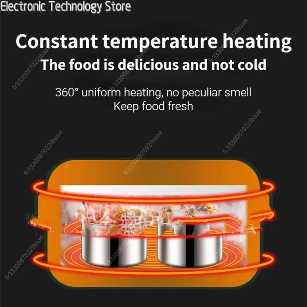 Electric Mini Lunch Box USB Charging Food Heater Container Car Home Travel Portable Rice Cooker Warmer Stainless Steel Bento Box