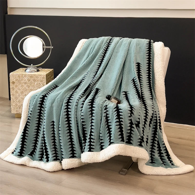 Blanket Quilt New Thickened Cloud-feel Fleece Double-layer  Plush Winter Wool Knee Nap Four Seasons Blankets for Sofas Sleeping