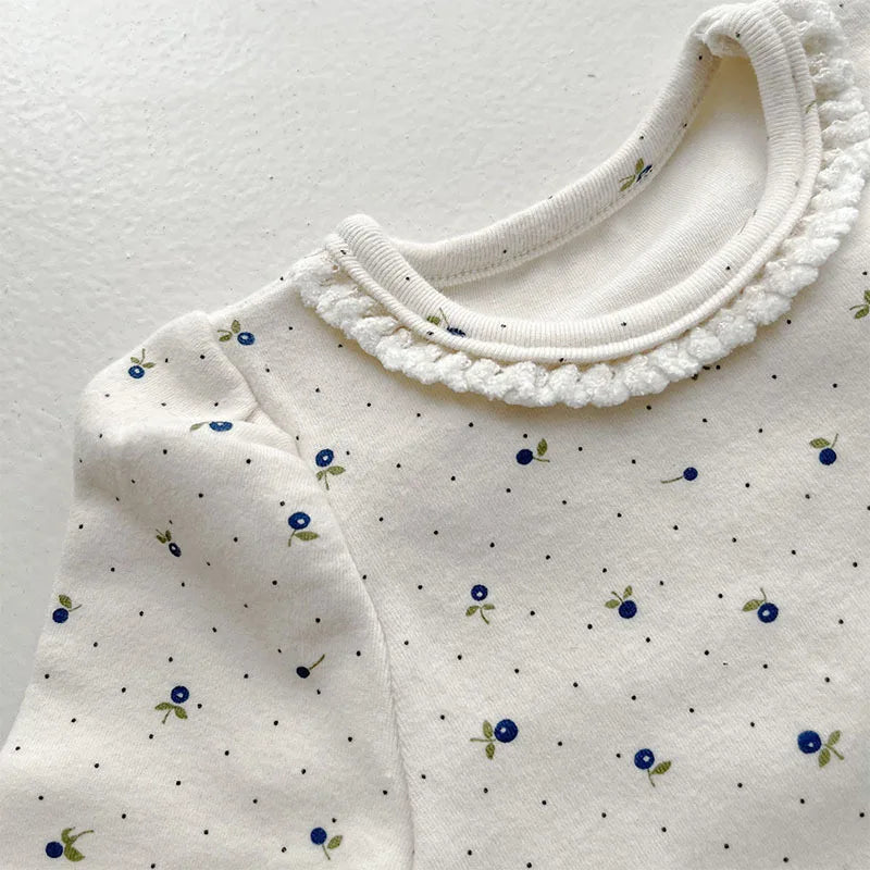 2025 Spring New Baby Long Sleeve Clothes Set Infant Floral Tops + Pants 2pcs Suit Cotton Baby Home Clothing Boys Girl Outfits