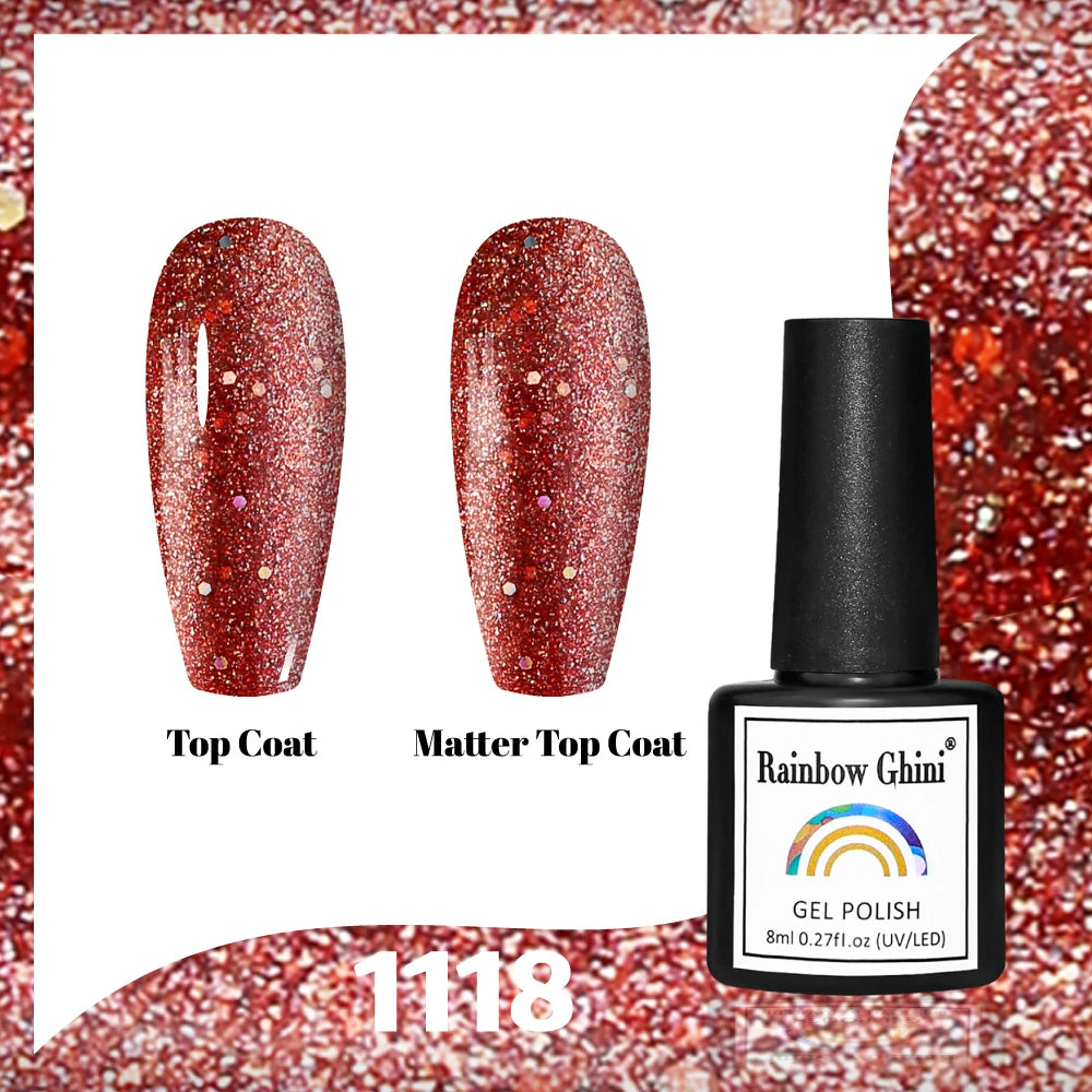 Gel Vernis à ongles semis permanents Paillettes 8Ml 150 couleurs