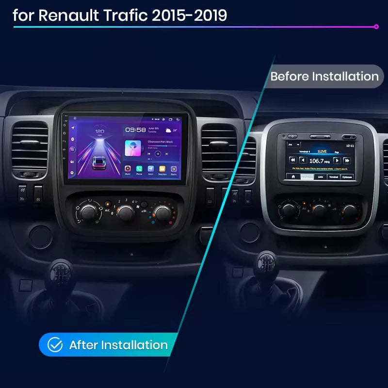 CarPlay Android Auto Autoradio pour Renault Trafic 3 2014 a 2021 et Opel Vivaro B de 2014 à 2018