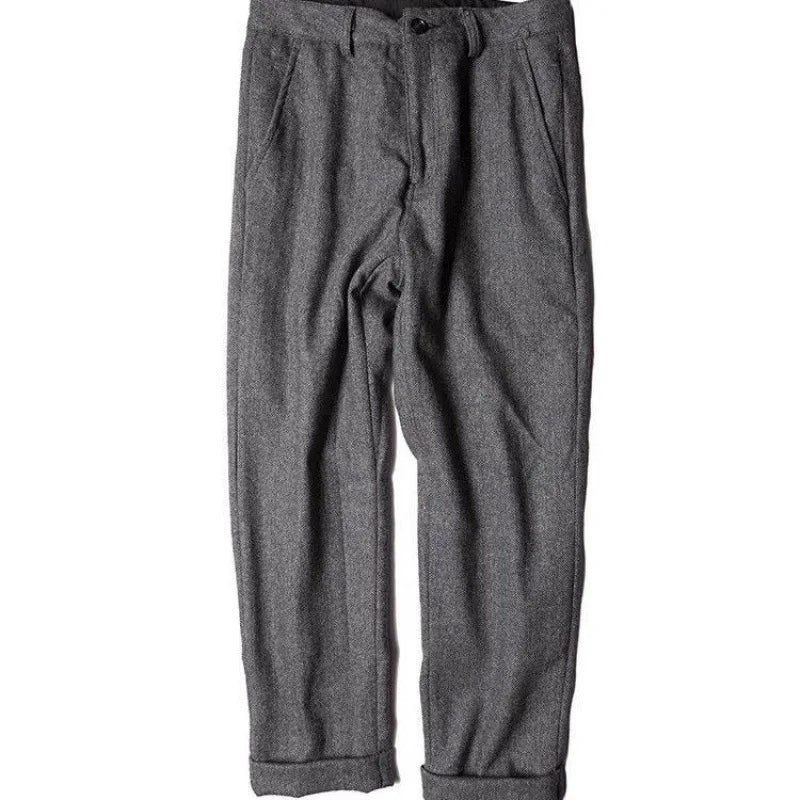 Pantalon de costume en laine style rétro