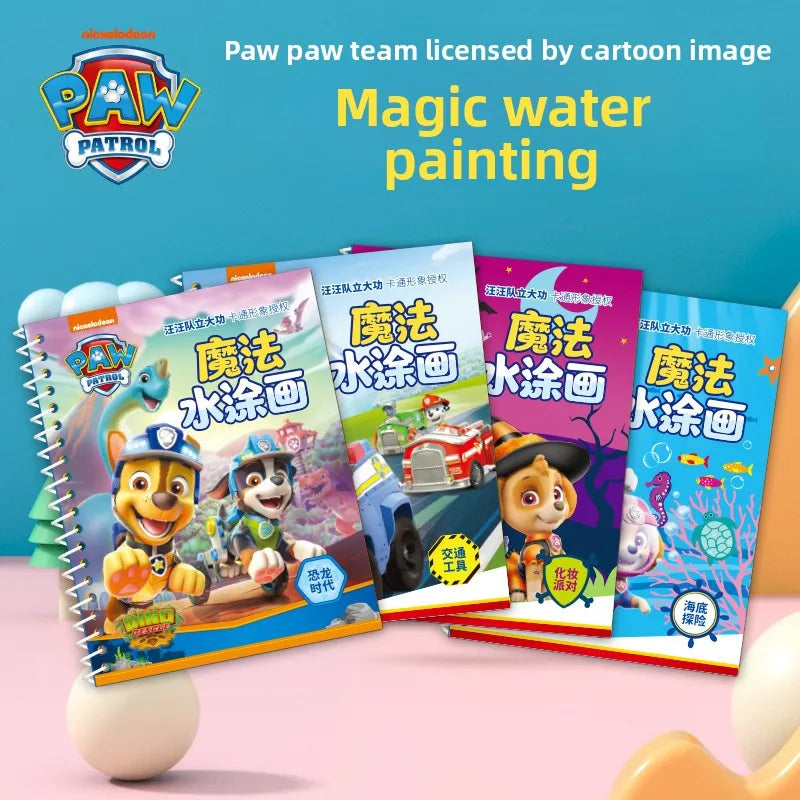 Paw Patrol Chase Reusable Coloring Book Magic Water Painting Books Sensory Children Early Education Toys Water Drawing Book Toy