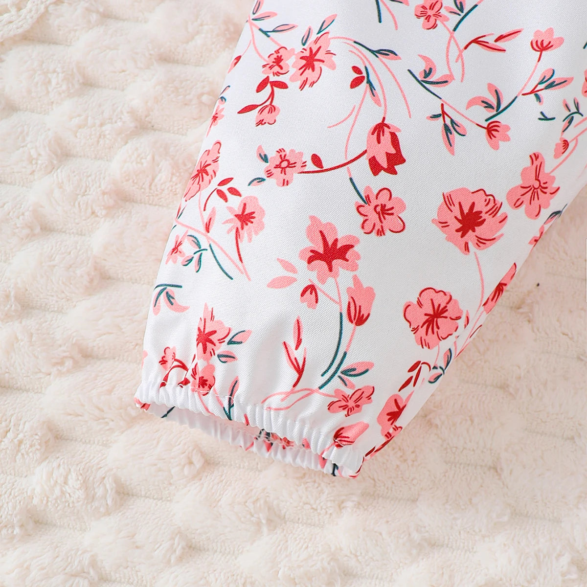 4pcs Baby Girl Cartoon Rabbit Long Sleeve Jumpsuit+Small Floral Pants+Hairband+Belt Set 0-18 Months Baby Girl Spring  Autumn Set