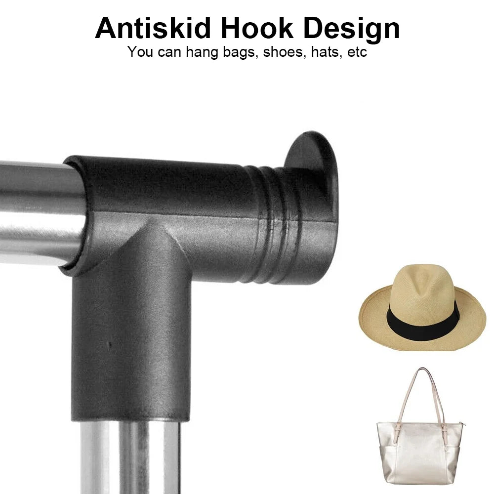 75X42X150cm Clothes Rack Wheeled Clothes drying rack Height adjustable Storage Rack Movable Coat Rack Floor Clothes Hangers