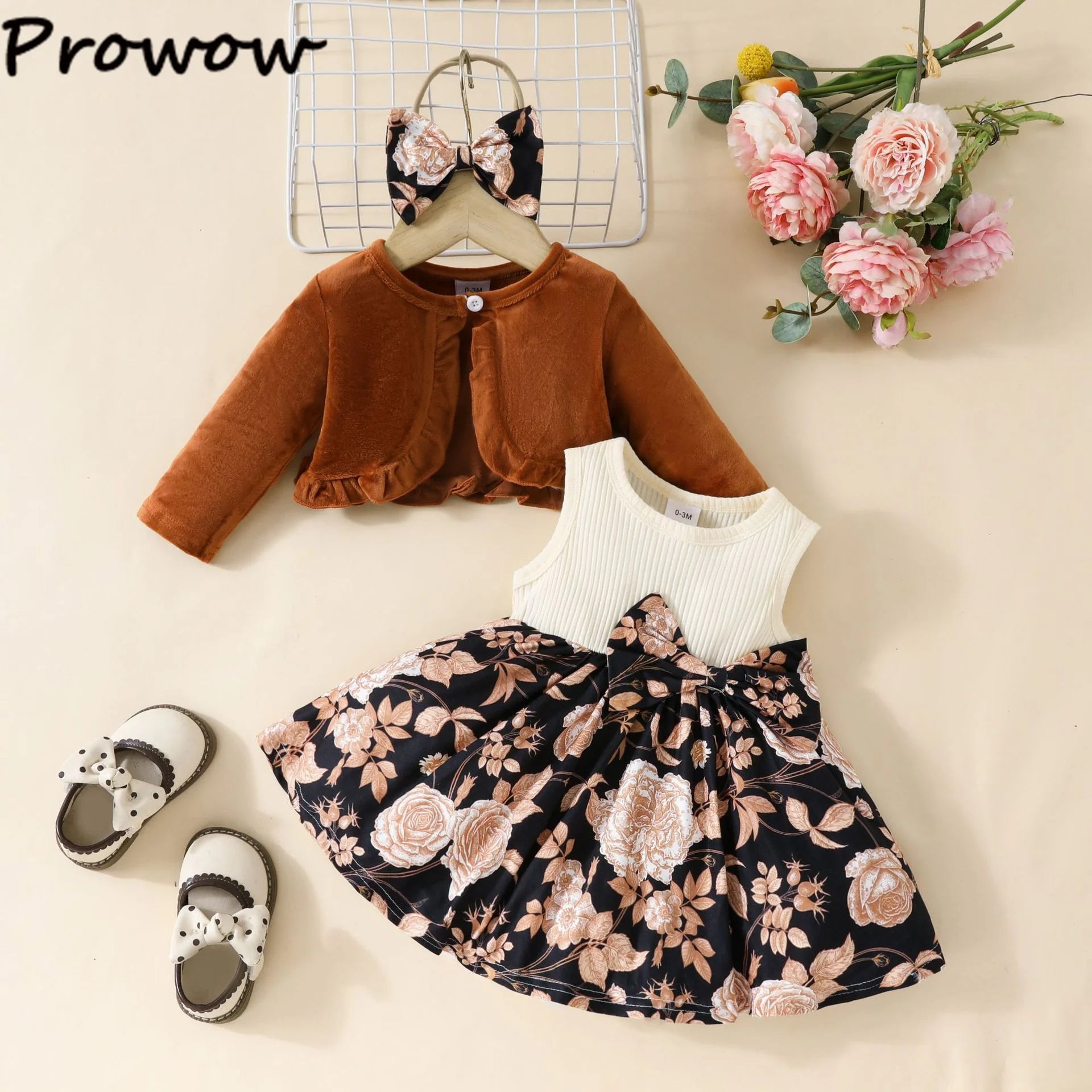 Prowow 0-3Y New Year Baby Dresses Green Velvet Coat Cardigan+Gingerbread Man Dress For Newborns My First Christmas Baby Clothes