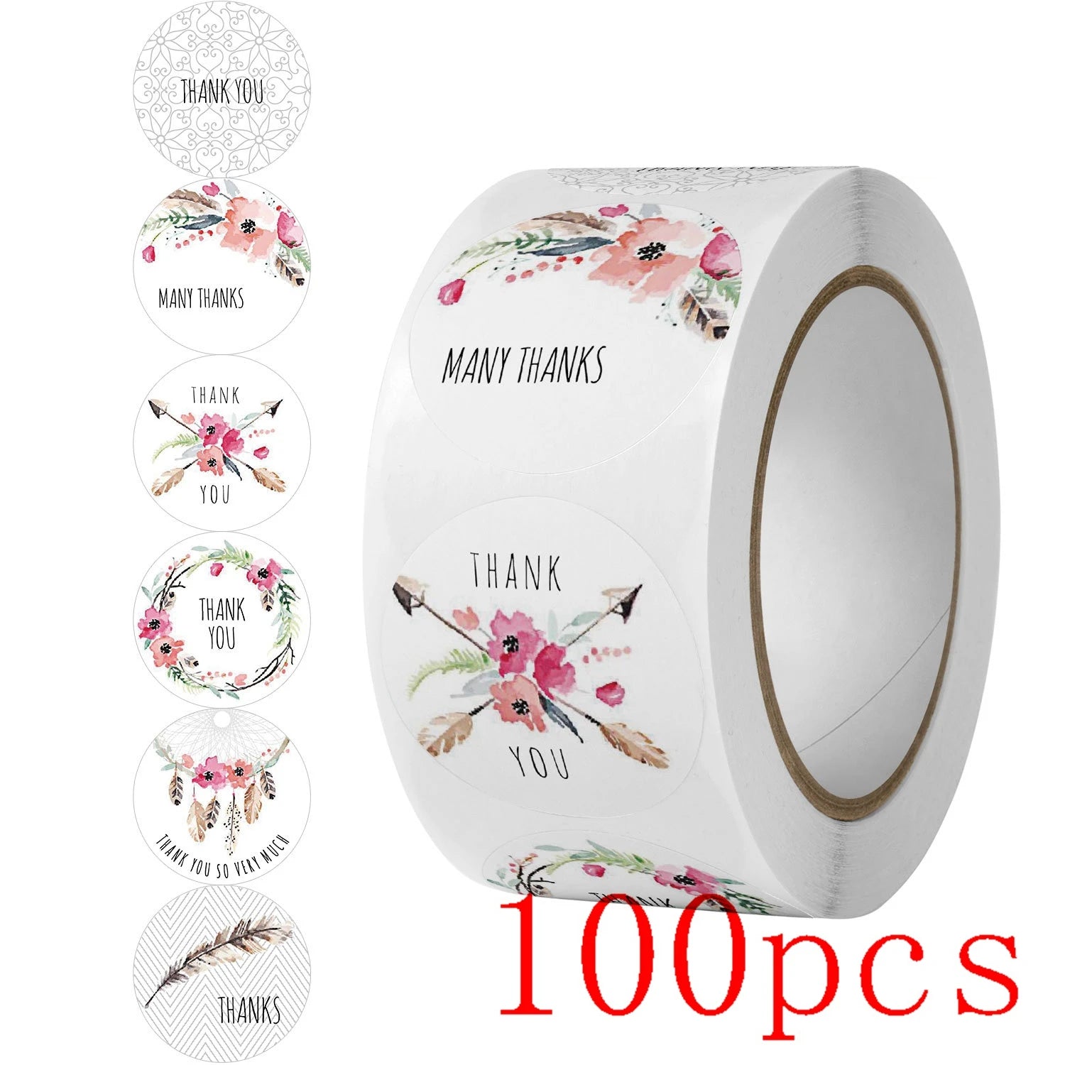 100-500pcs Thank You Sticker Holiday Decor Sticker Wedding Party Gift Sticker Birthday Gift Box Sticker Baking Labels