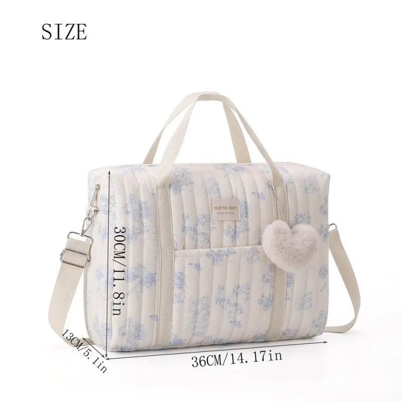 Large Capacity Mommy Bag Travel Tote Bag for Women Baby Diaper Bag Floral Print Multifunctional Crossbody Bag