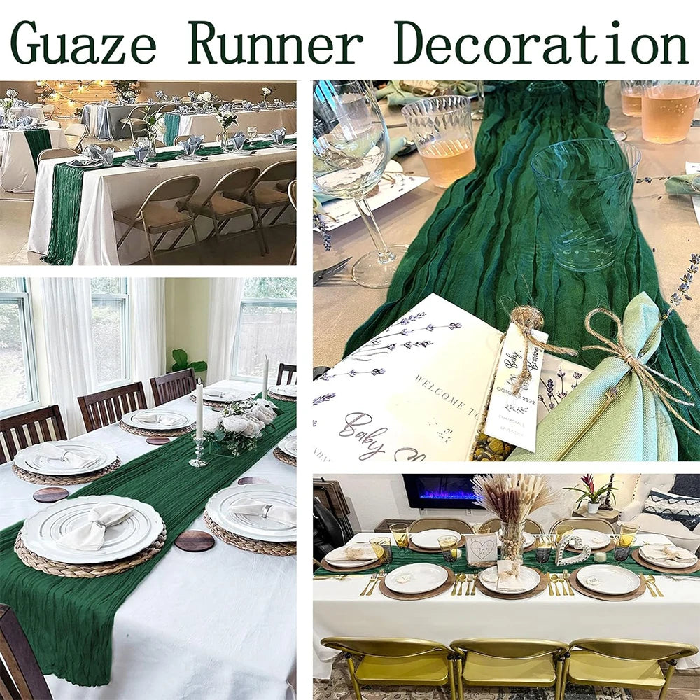 Lilac Purple Cheesecloth Table Runner Boho Rustic Gauze Lavender Purple Table Runner Wedding Bridal Shower Birthday Decoration