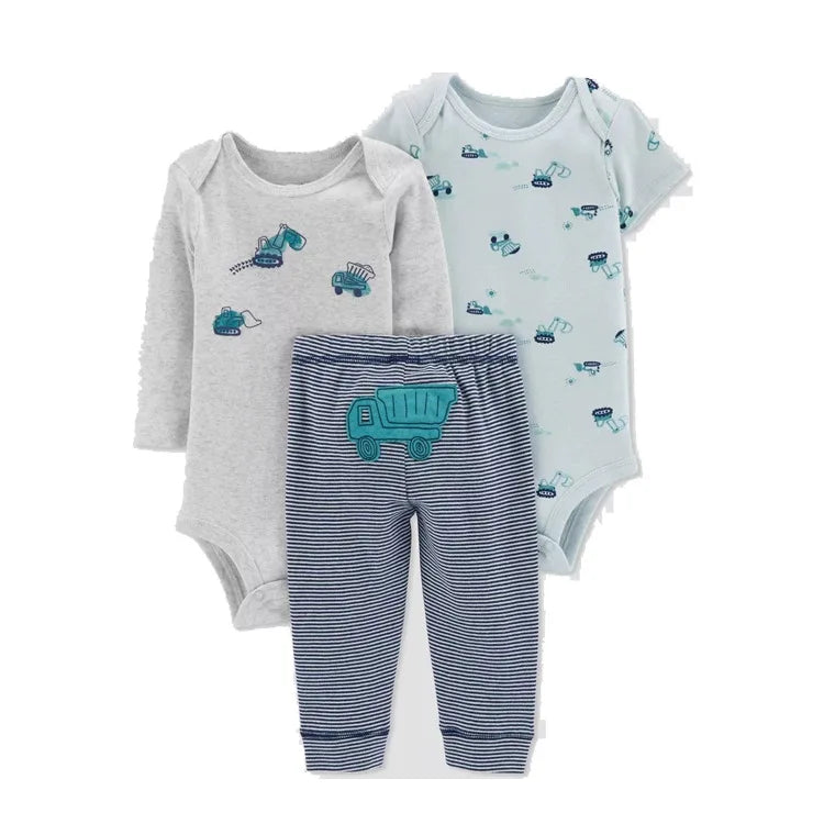 3Pcs Baby Clothes Set Cartoon Bodysuits Pp Pant Fashion Newborn Cotton Jumpsuit Pants Kids Toddler Rompers Clothing 6-24M