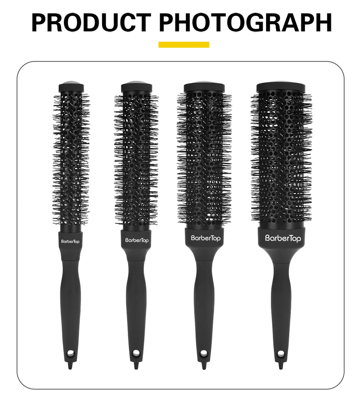 BARBERTOP Peigne rond cheveux bouclés