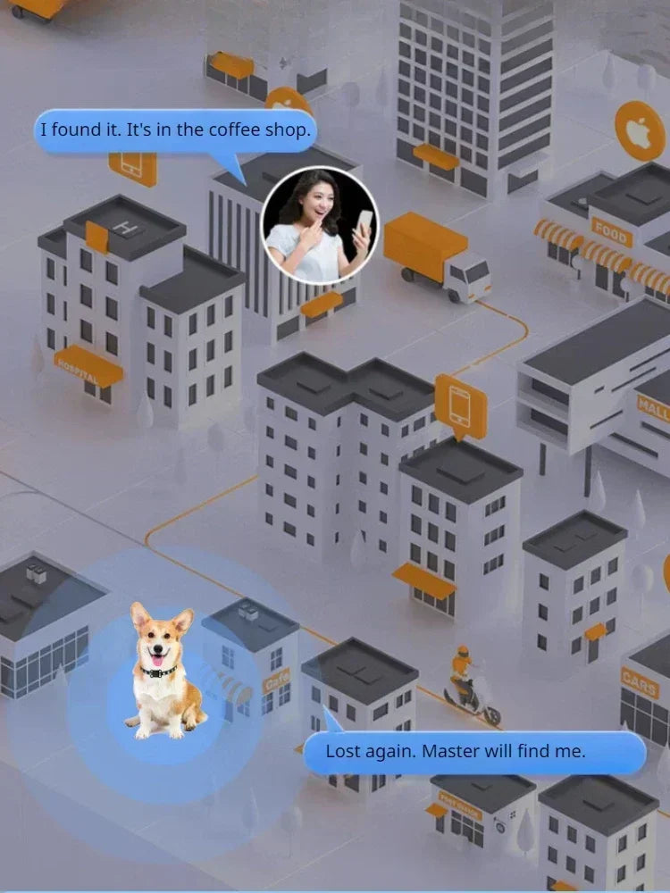 Waterproof Locator Mini GPS Tracker Blue-tooth Wireless Cat and Dog Tracker Smart Animal Finder Pet Positioning Tracker