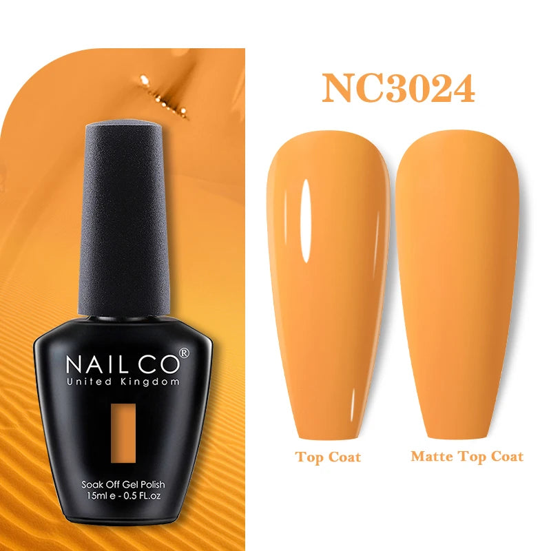 NAILCO Vernis Semi Permanent UV Gel Nail Polish Black White Color Nails Art Manicure TOP BASE Varnish Hybrid Nail Professionals
