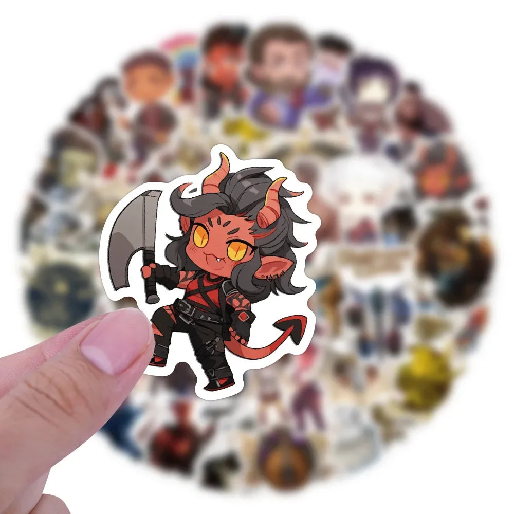 10/54Pcs Vintage Classic Games BG3 Stickers Funny Decoration Decals Toy Gift PVC DIY Laptop Suitcase Guitar Skateboard