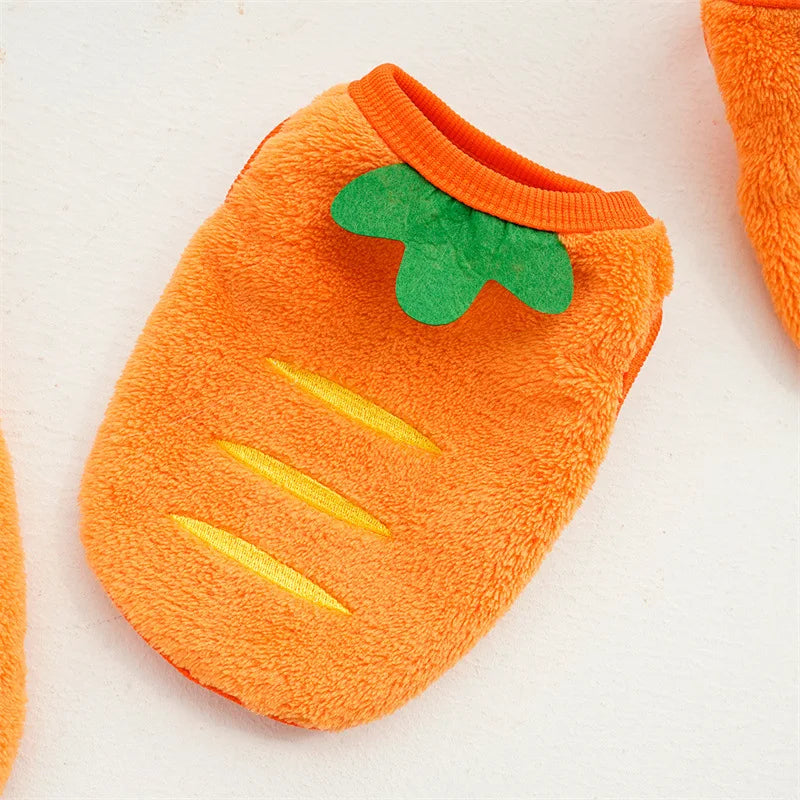 New Pet Dog Winter Warm Carrot Clothes Dog Plus Fleece Sweater Cat Clothing Supplies Designer Dog Clothes Cat Clothes
