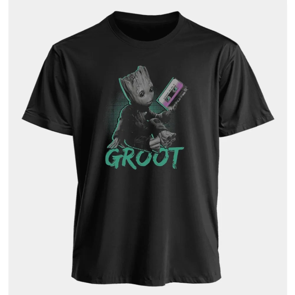 Marvel Men's and Women's T-shirts Groot Summer American Spring and Autumn New Classic Oversized Sporty Style Short-sleeved