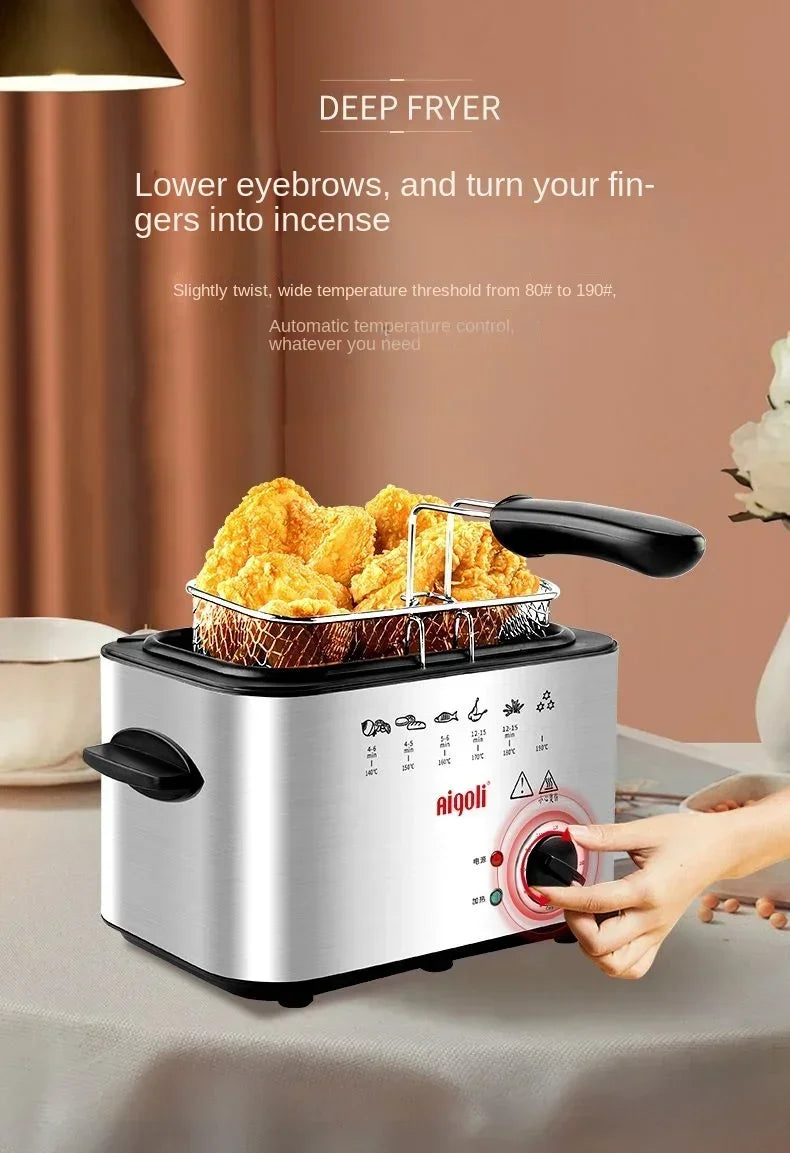 Multifunctional fryer household small fryer electric fryer mini small oil-saving fried chicken fryer constant temperature