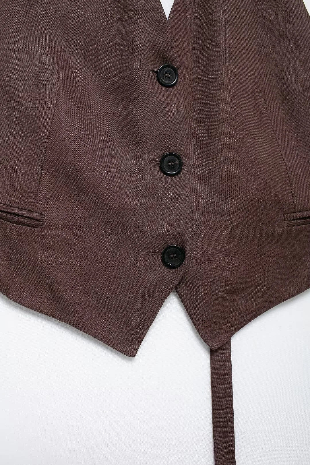 KONDALA Vintage Chic Women Suit Solid Halter Backless Vest Straight Button Loose Pants Fashion 2025 Autumn Office Lady Set