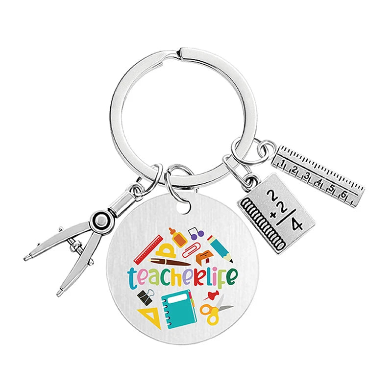 Teacher Key Chain Thank You Teacher Text Popular Pendant Key Chain Teachers'Day Pendant Gifts For Teachers