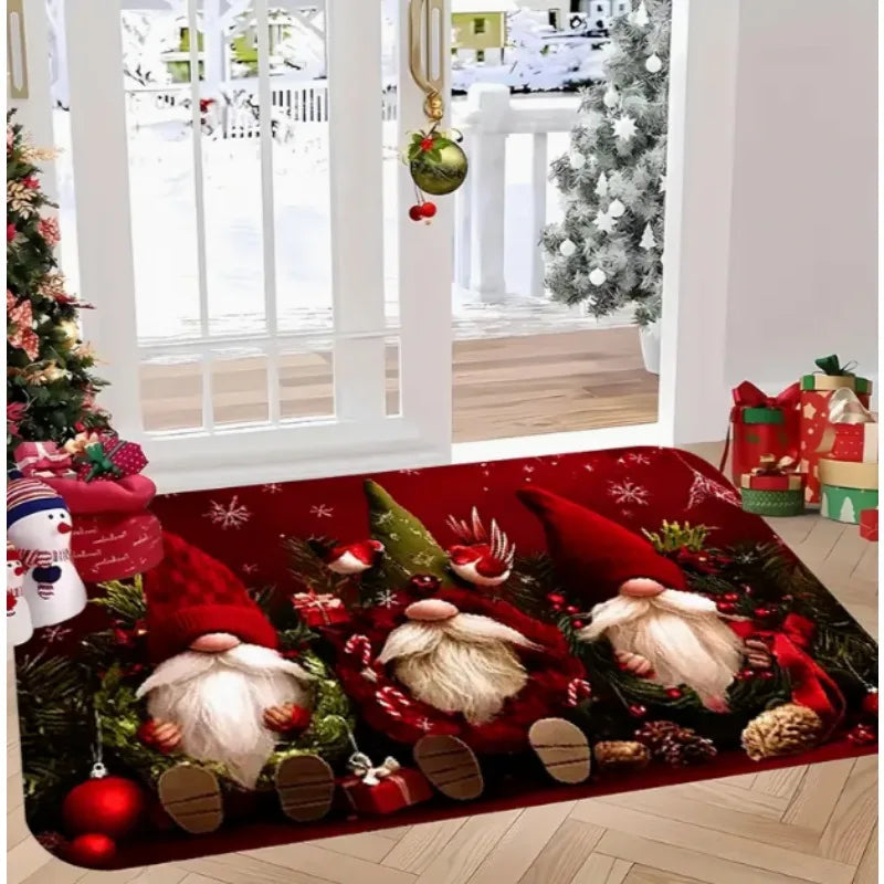 Christmas Gnome Pattern Door Mat Soft Carpet  Living Room Kitchen Bedroom Bathroom Laundry Room Christmas Home Christmas Decor