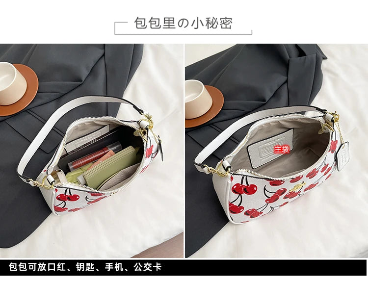 2025 Latest! Modern Vintage Cherry Crossbody - Mahjong - Style Chain Bag, Shoulder/Underarm Design, Women's Light Luxury