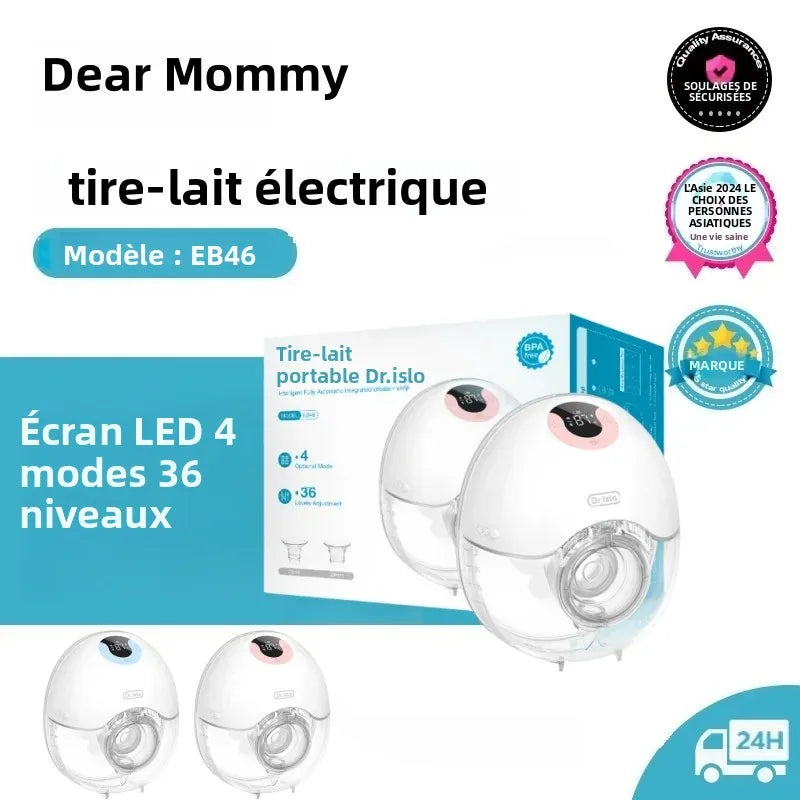 Wearable Electric Breast Pump 4 Modes 36 Suction Levels Hands-Free Milk Collector with 19/24mm Flange for Comfortable Feeding