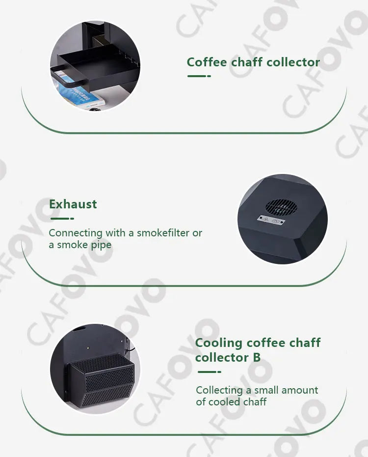 CAFOVO RE-1 Electric Coffee Bean Roaster Commercial Roaster Automatic Roasting Machine with 3 Baking Curve Grain Dryer 110-220V