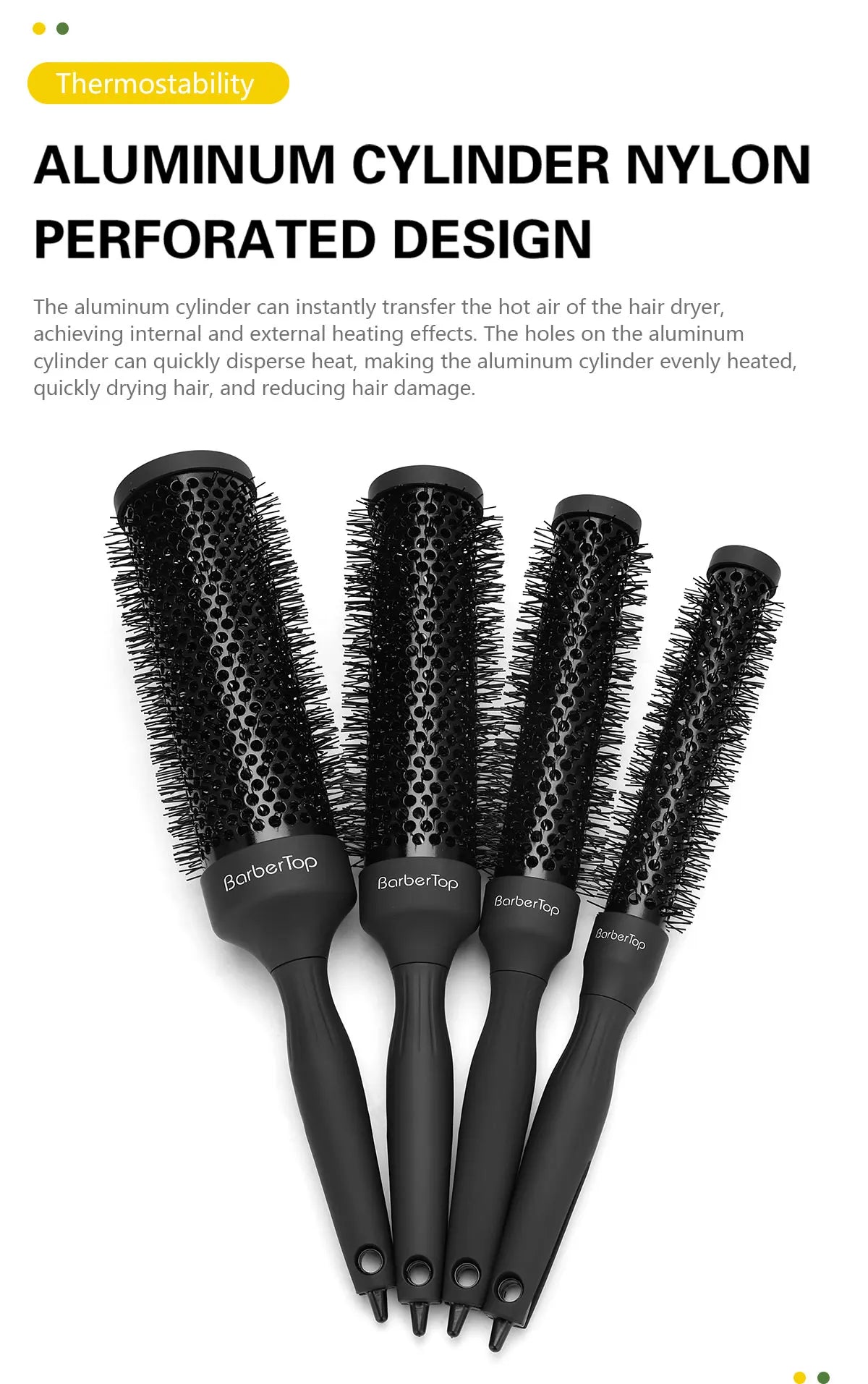 BARBERTOP Peigne rond cheveux bouclés