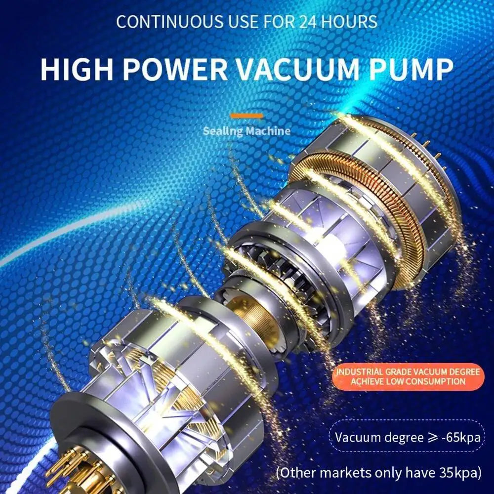 Electric Vacuum Sealer Dry/Wet Food Sealed Packaging Kitchen Food Storage Seal Built-in Cutter Knife