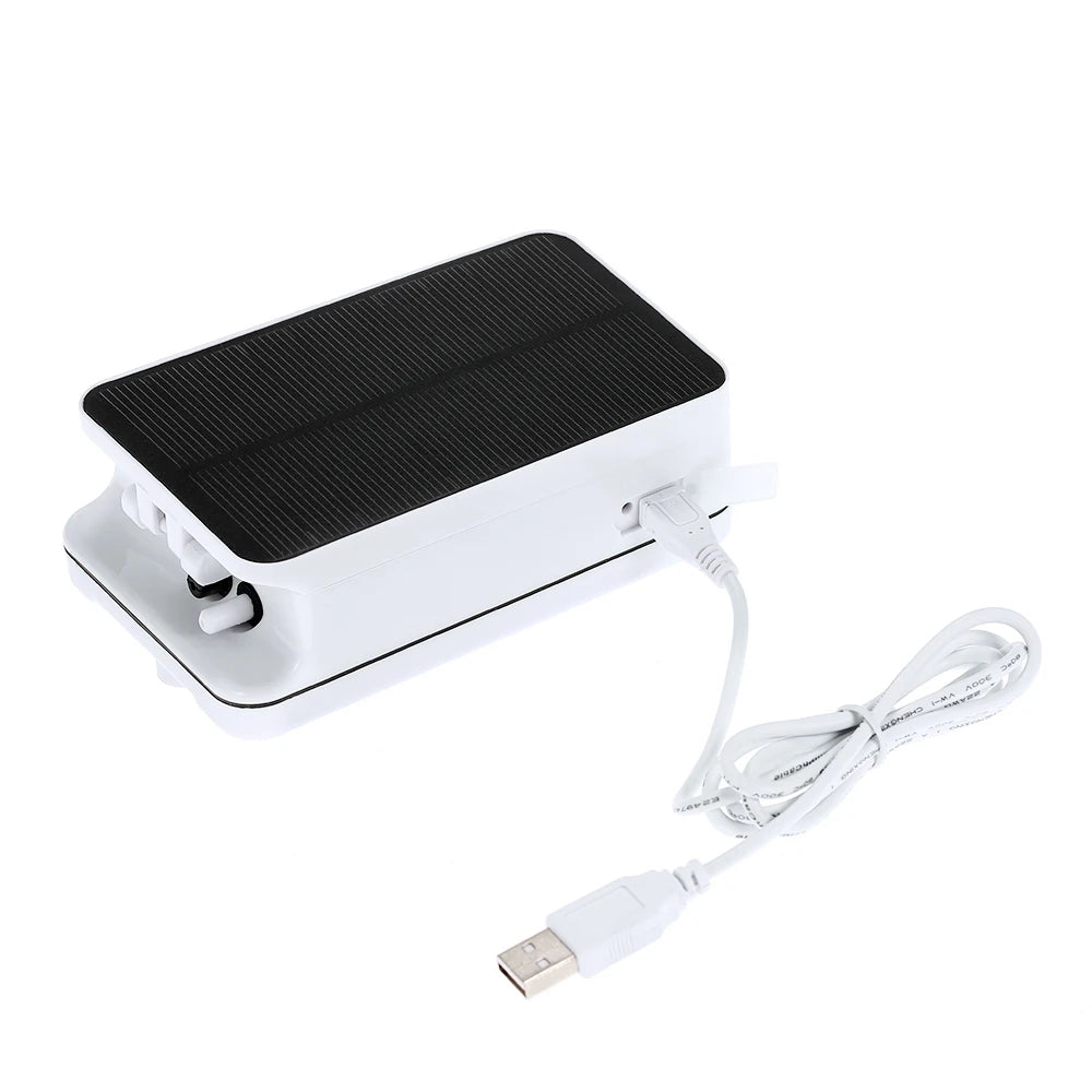 جهاز شحن يعمل بالطاقة الشمسية 5 فولت، مزود بأكسجين، وخزانات أسماك، ومضخة هواء لحوض السمك، ومضخة أكسجين للصيد، ومهوية مع أحجار هوائية