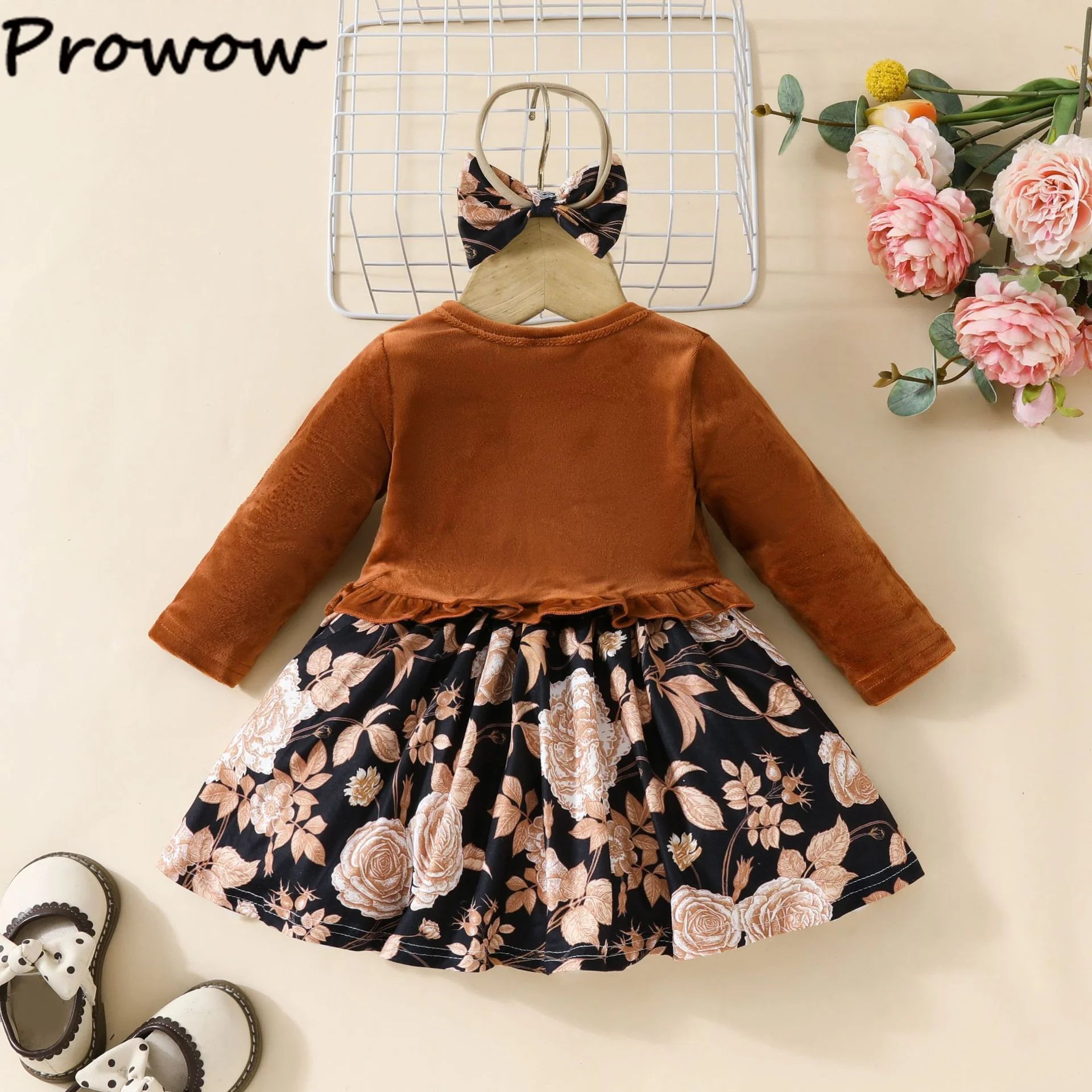 Prowow 0-3Y New Year Baby Dresses Green Velvet Coat Cardigan+Gingerbread Man Dress For Newborns My First Christmas Baby Clothes
