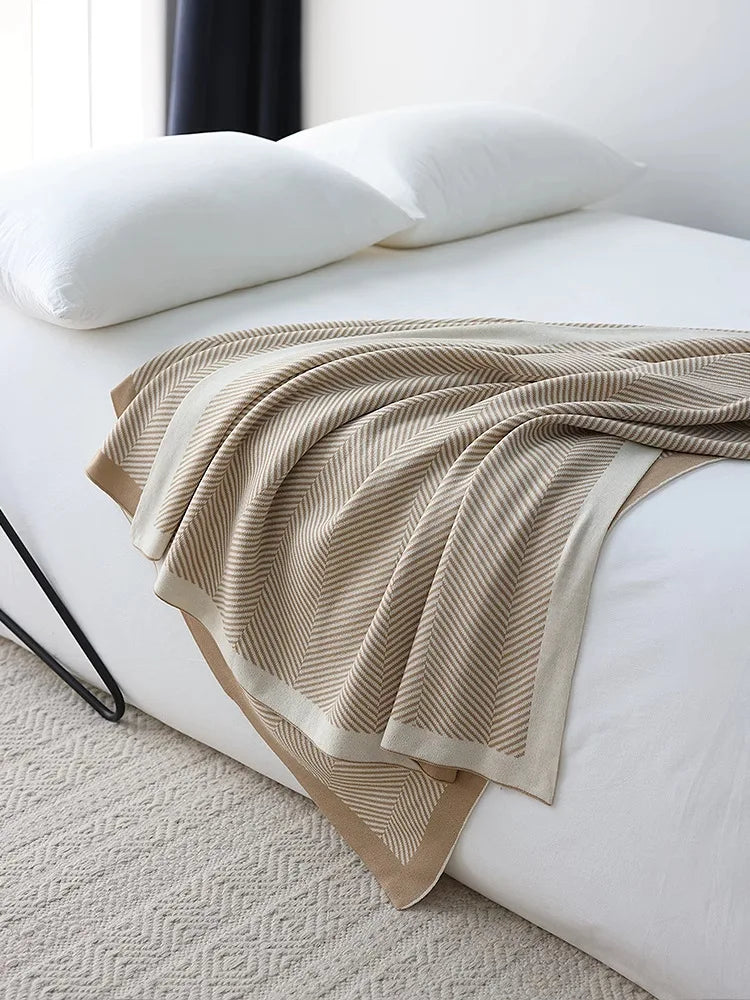 Nordic Ins Style Knitted Blanket Casual Sofa Cover Blanket Plane Office Nap Camping Leisure Soft Shawl Blanket Small Bed Cover