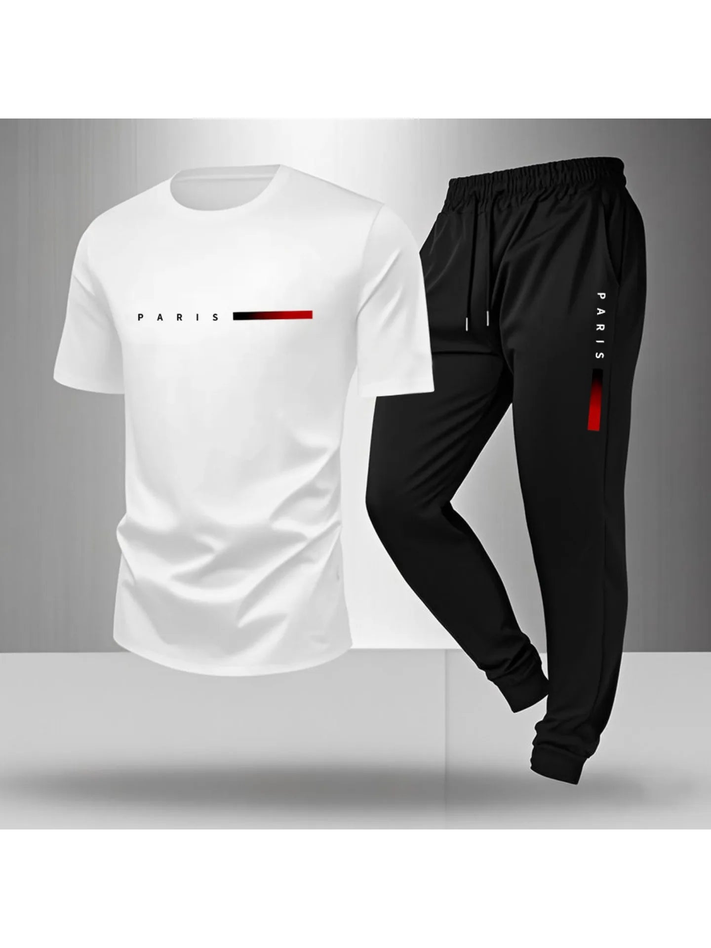 Ensemble de sport Paris lettre imprimé  T-Shirt & Pantalon Printemps/été