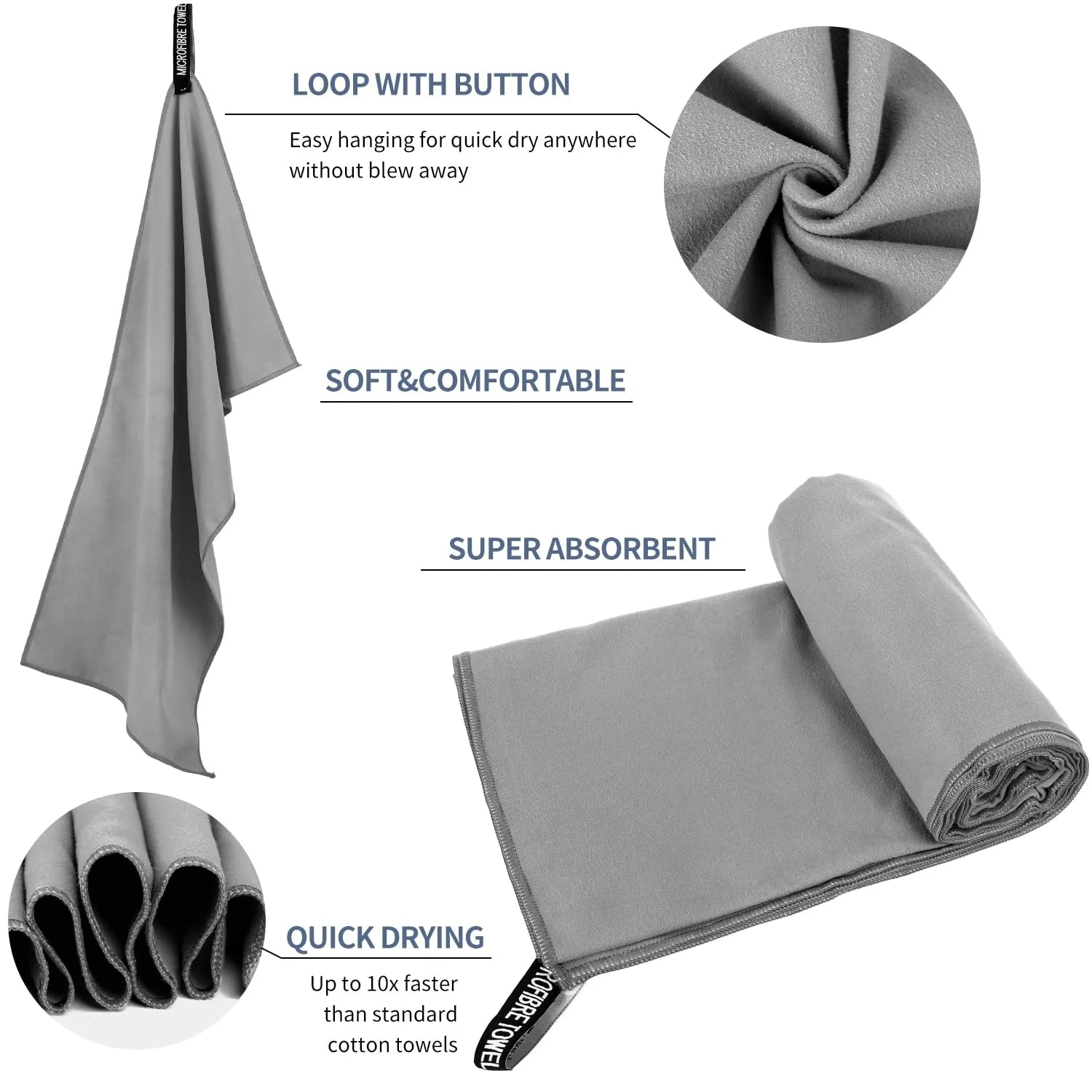 Quick-Drying Bath Towel Microfiber Bathroom Towel With Portable Bag Highly Absorbent & Fast Drying for the Body After Bathing