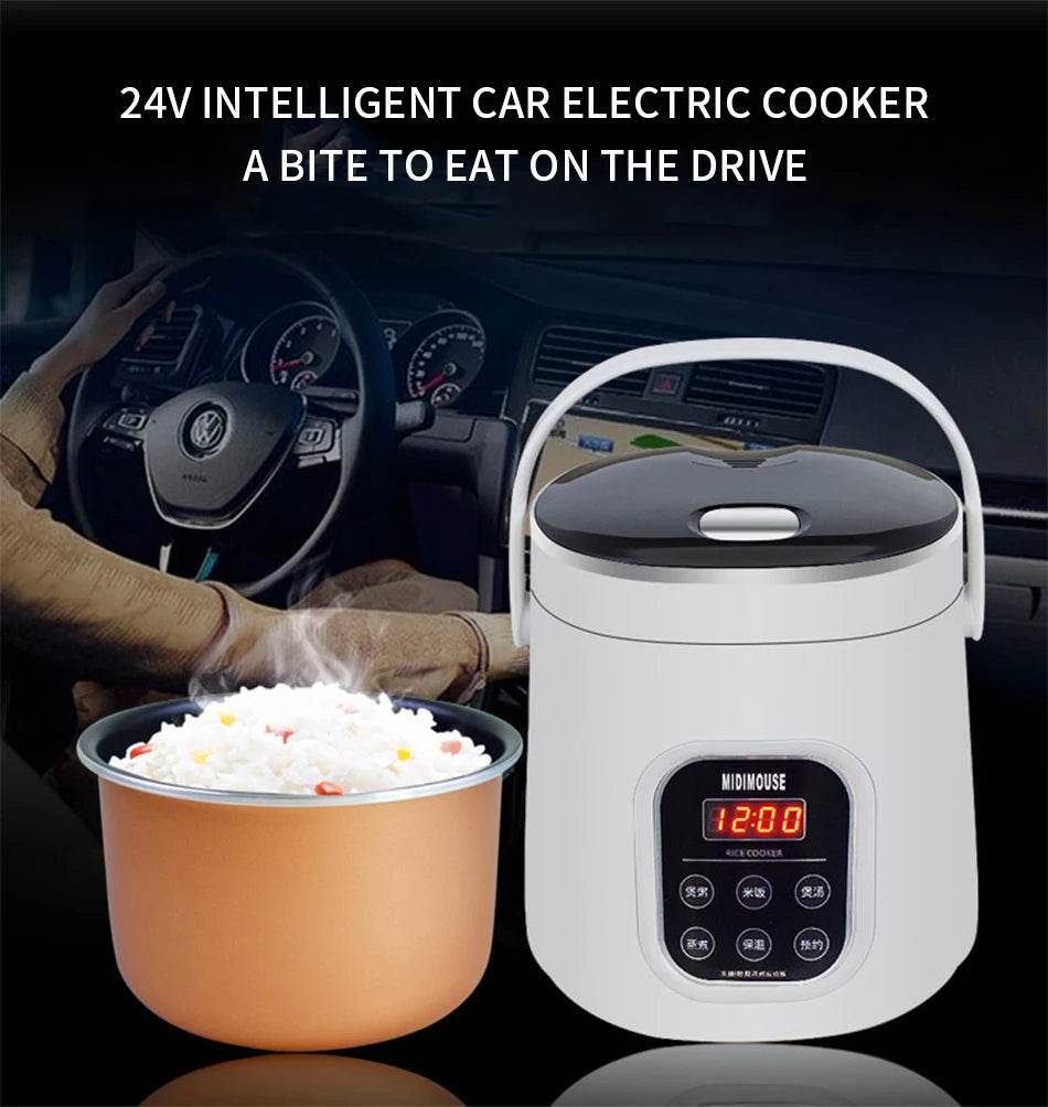 2L vehicle electric cooker 12V+24V general model of large truck car 2L car mounted Rice cooker is suitable for cars and trucks