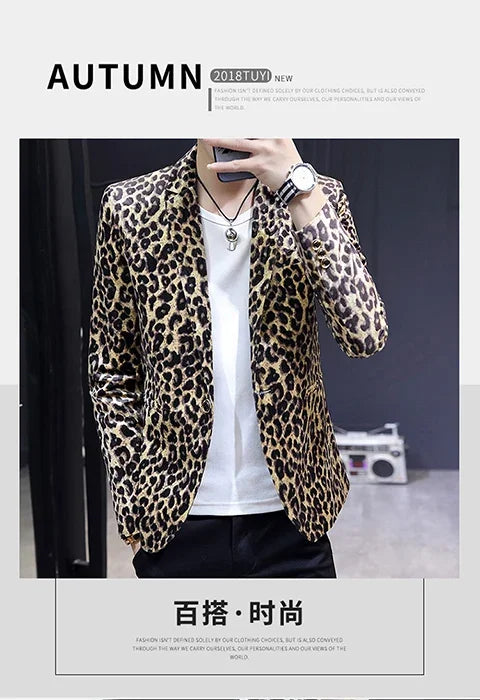 Blazer pour  hommes imprimer Léopard