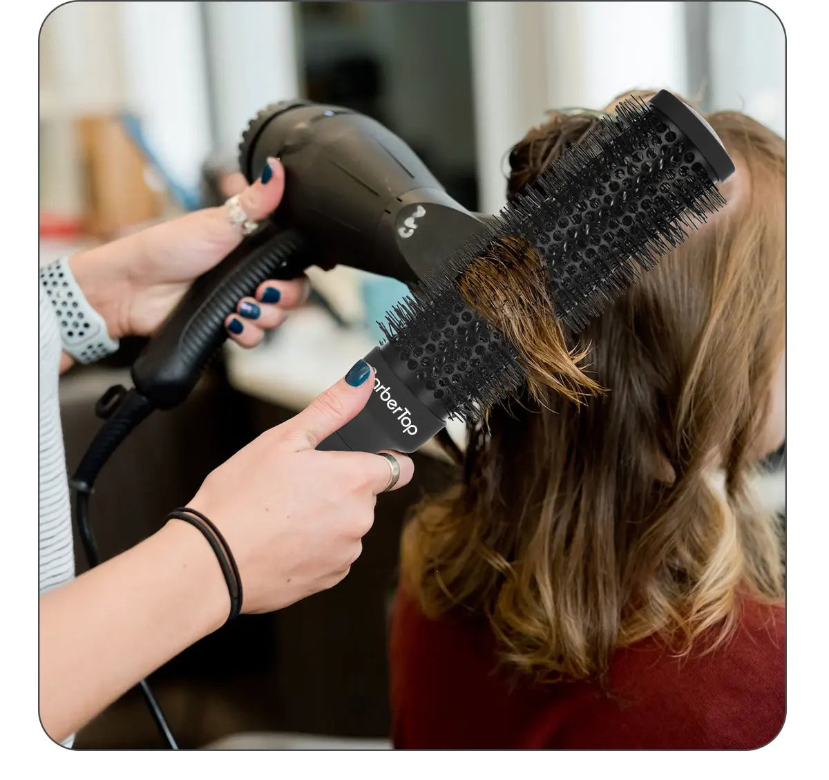 BARBERTOP Peigne rond cheveux bouclés