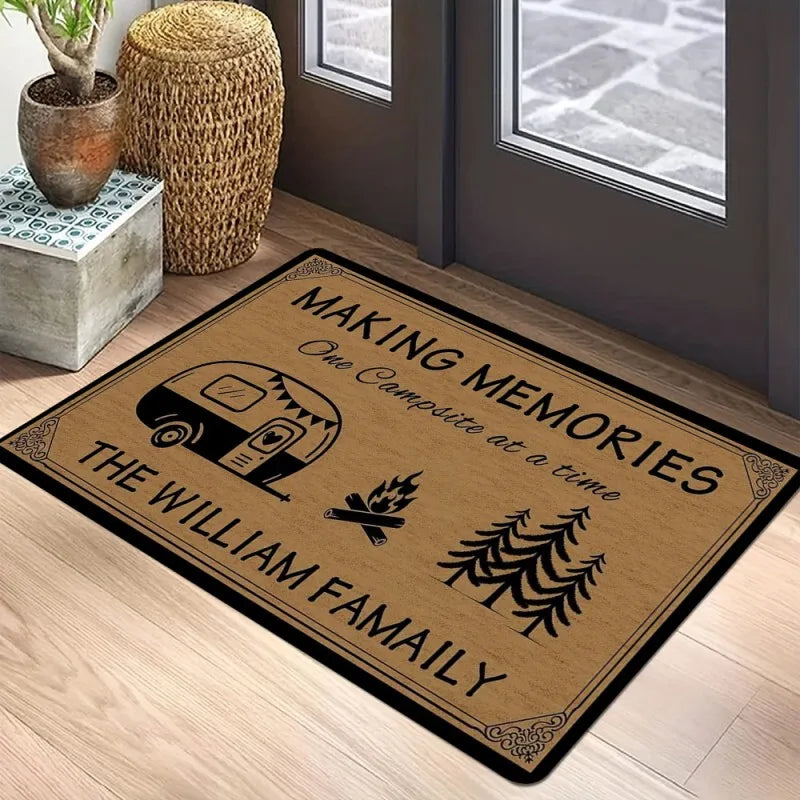 Playful Camper Car Printed Floor Mat for Living Room and Bedroom Anti-Slip Carpet Cozy Welcome Rug Home Decor Festivals Gifts