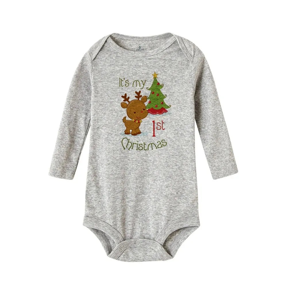 My First Christmas Baby Romper Long Sleeve Autumn Sprint Warm Baby Bodysuits Boys Girls Unisex Tee Shirts Casual Ropa